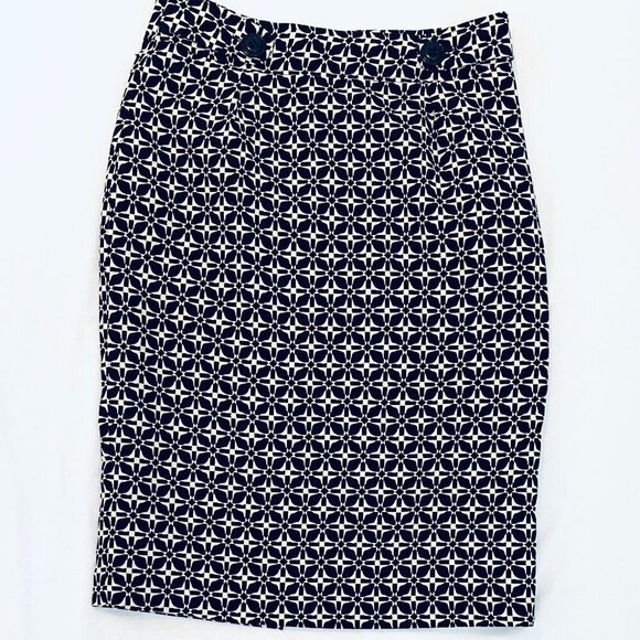 Vertigo Paris black white graphic print pencil skirt Women's Extra Small office - Picture 1 of 9